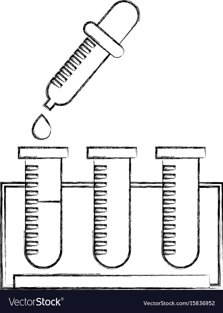 Tube test with dropper Royalty Free Vector Image