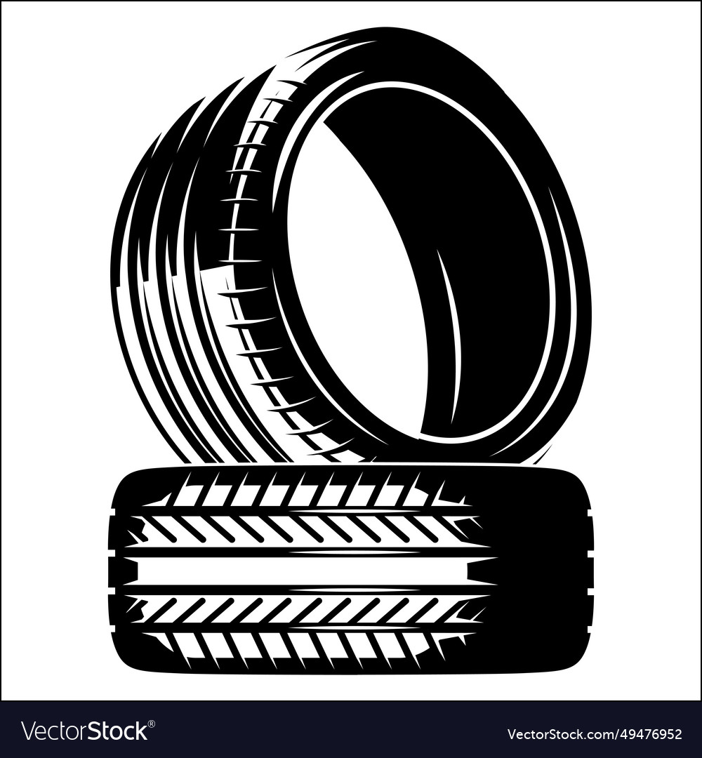 Two automobile rubber tires without discs Vector Image