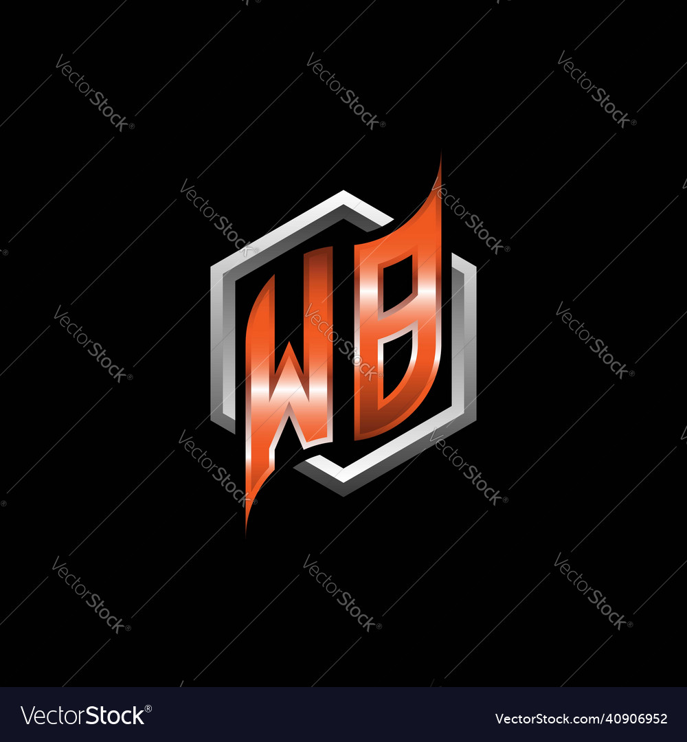 Wb monogram geometric orange with hexagonal
