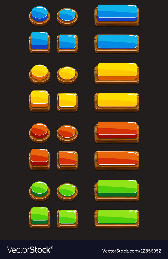 Wooden Push Buttons - Set of Colors