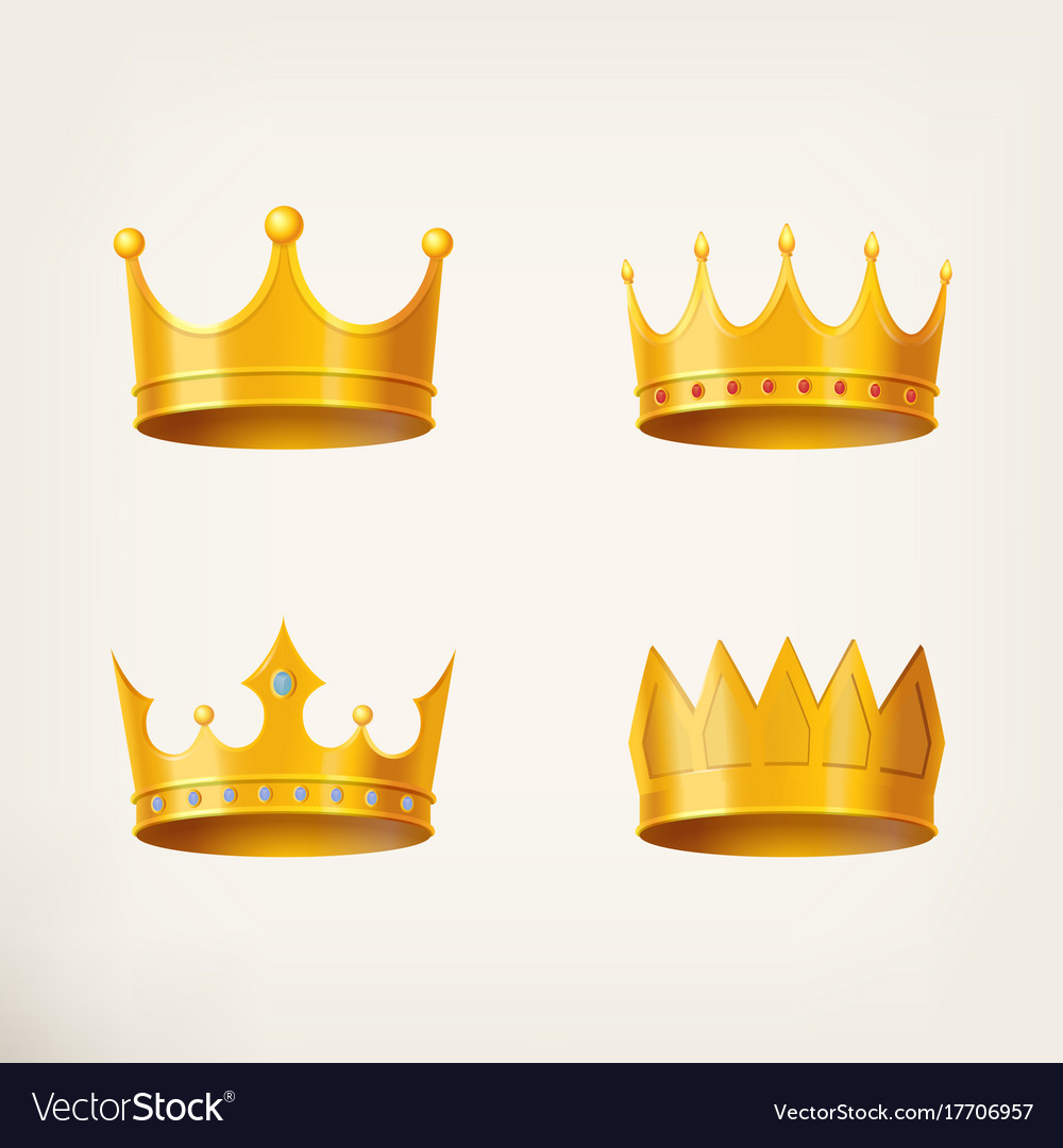 Download 3d golden crown for queen or monarch king Vector Image