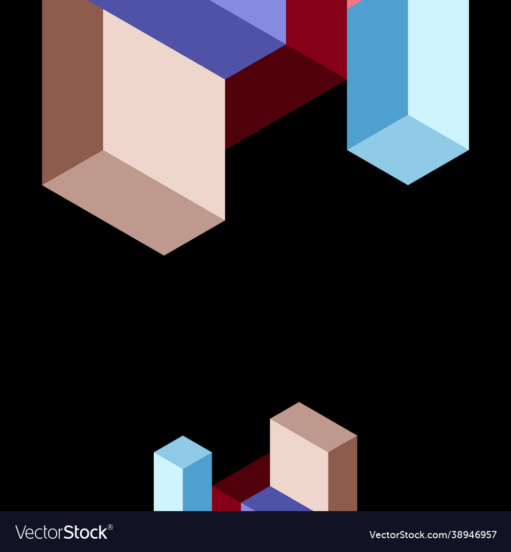Abstract background 3d cubes cubic elements vector image Abstract background 3d cubes cubic elements