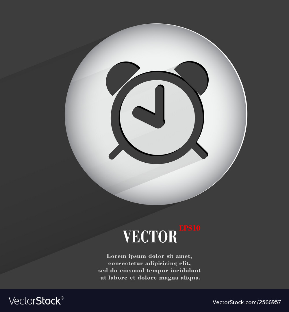 Alarm clock flat modern web button with long