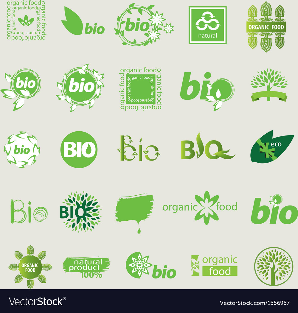 Collection of eco sign Royalty Free Vector Image