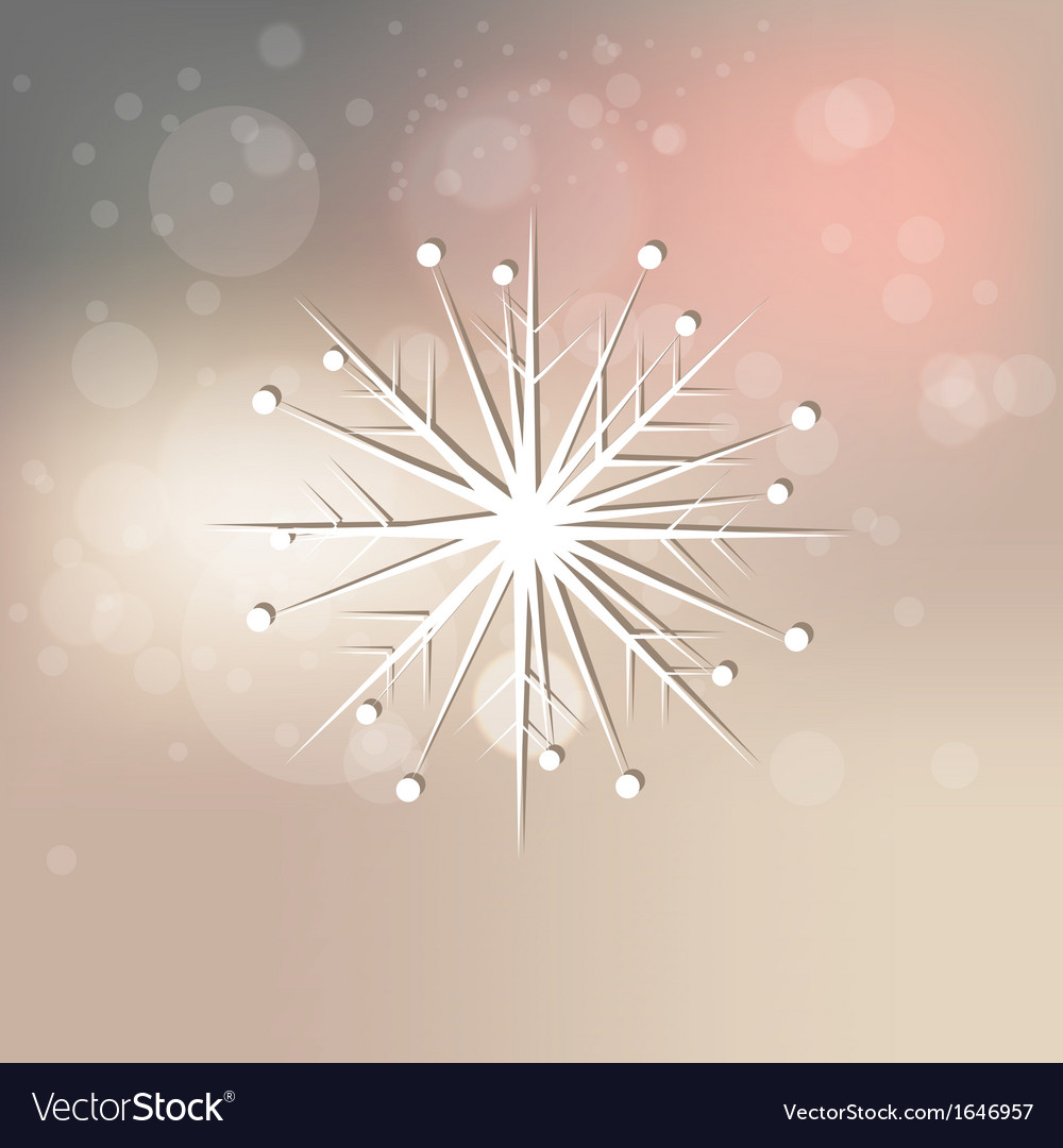 Elegant snowflake on abstract background Vector Image