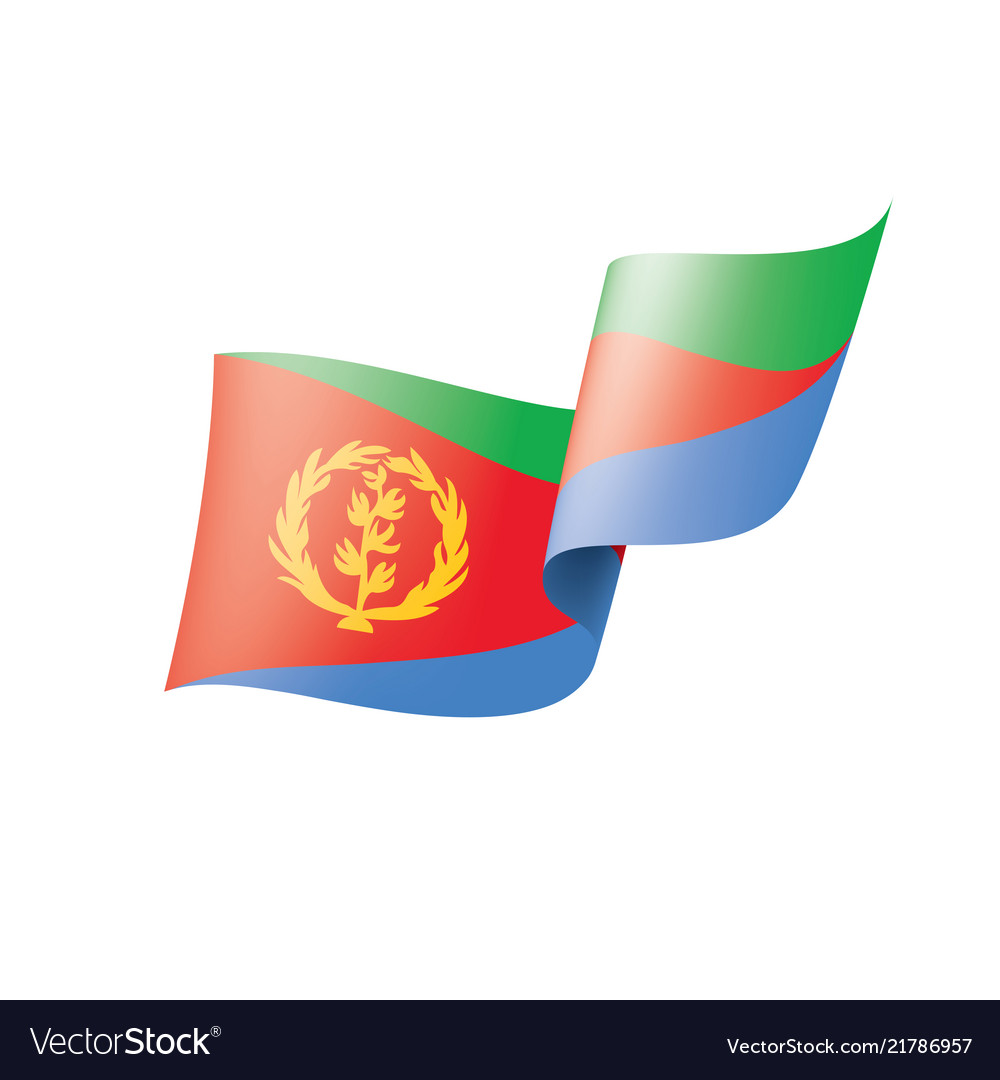 Eritrea flag on a white