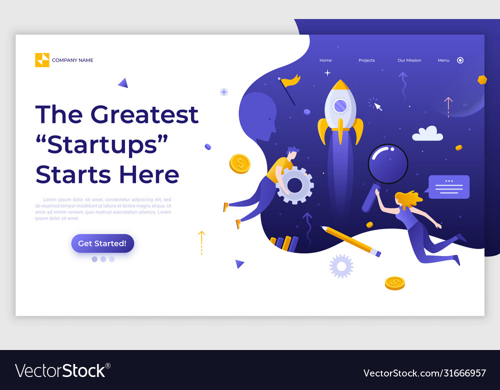 Flat landing page template