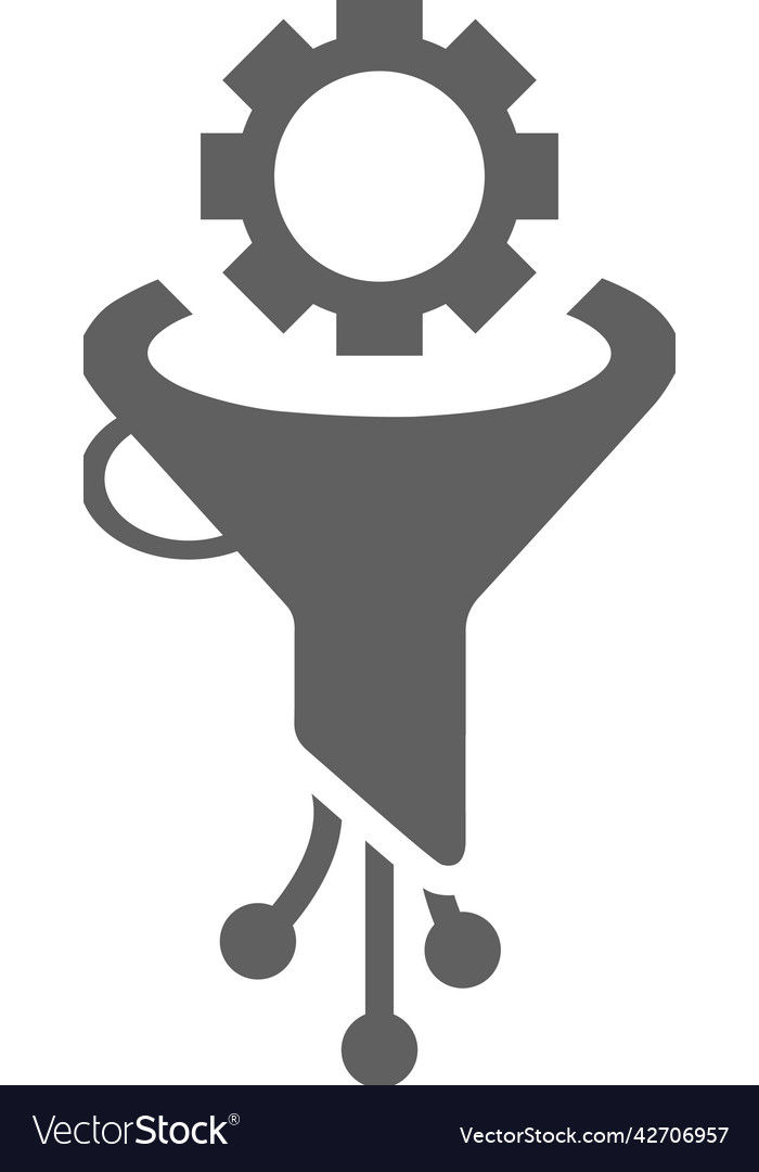 Funnel filter big data icon gray graphics