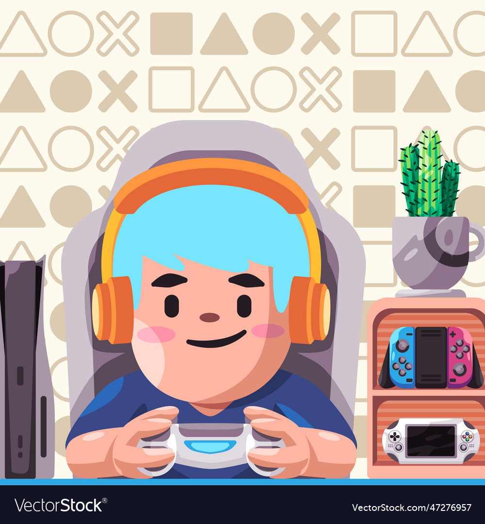 Gamers man playing console game control joypad