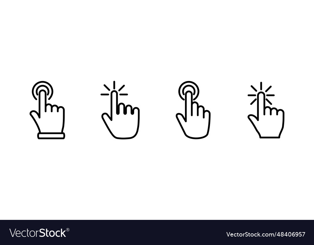 Hand click icon clicking finger pointer