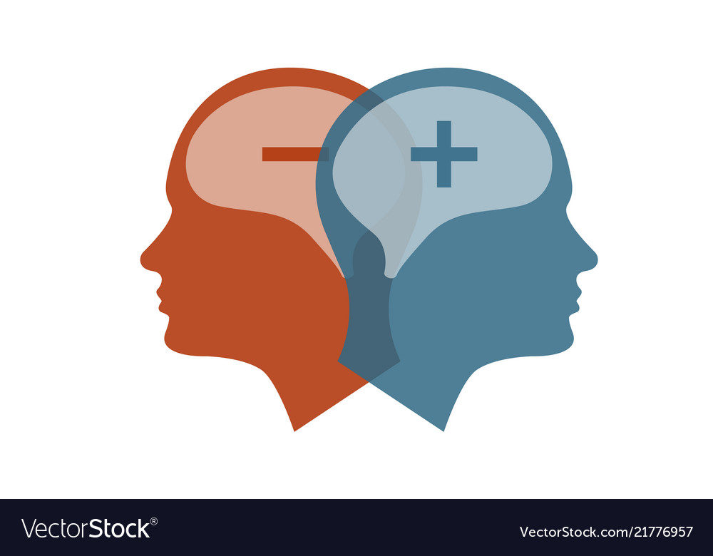 Head icon for bipolar disorder Royalty Free Vector Image