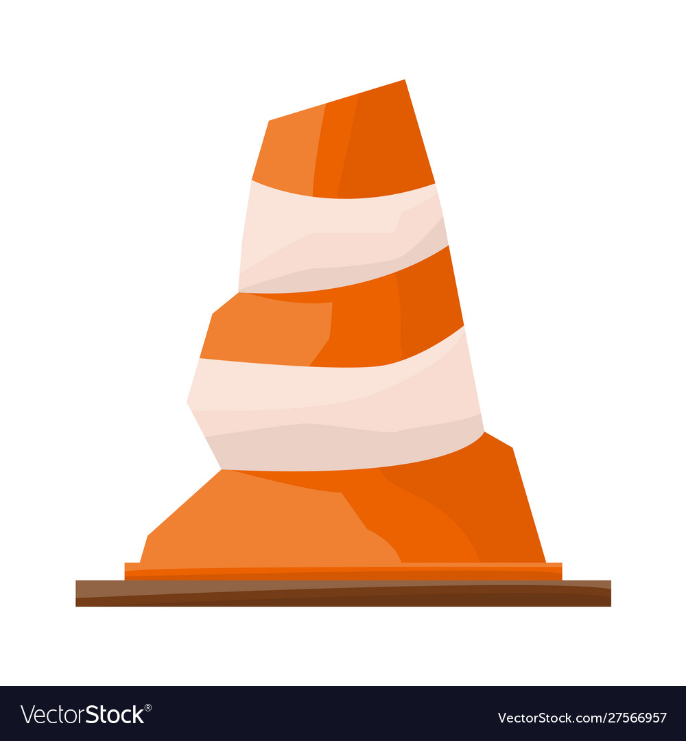 Isolated object road and cone symbol web