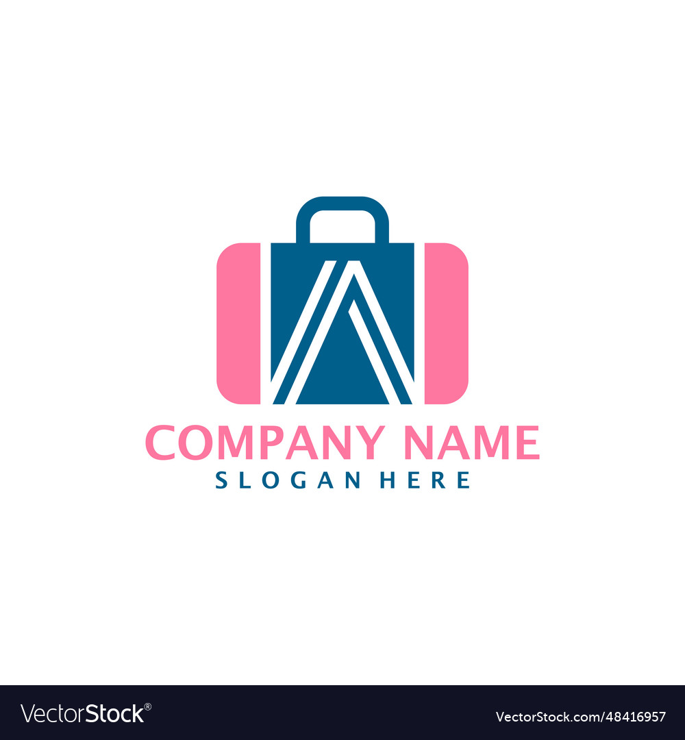 Letter a with suitcase logo design initial