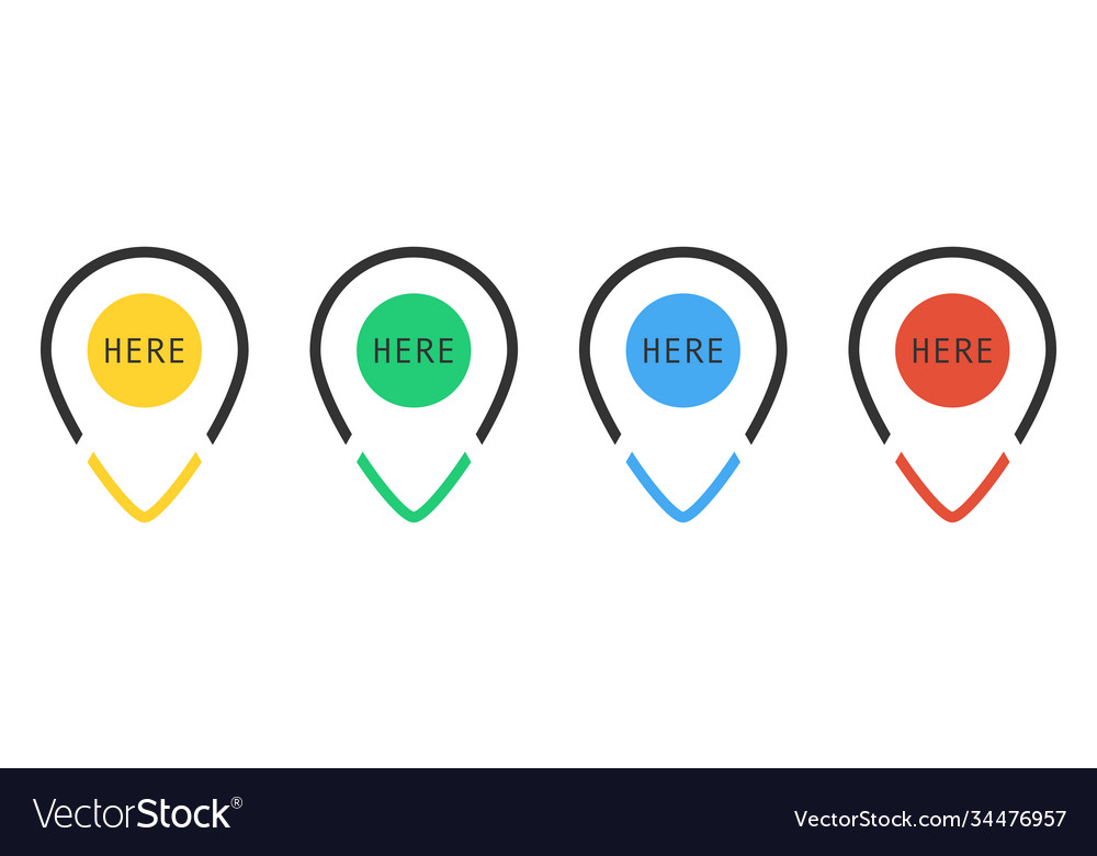 Location pin tag pointer marker set on white Vector Image Location pin tag pointer marker set on white
