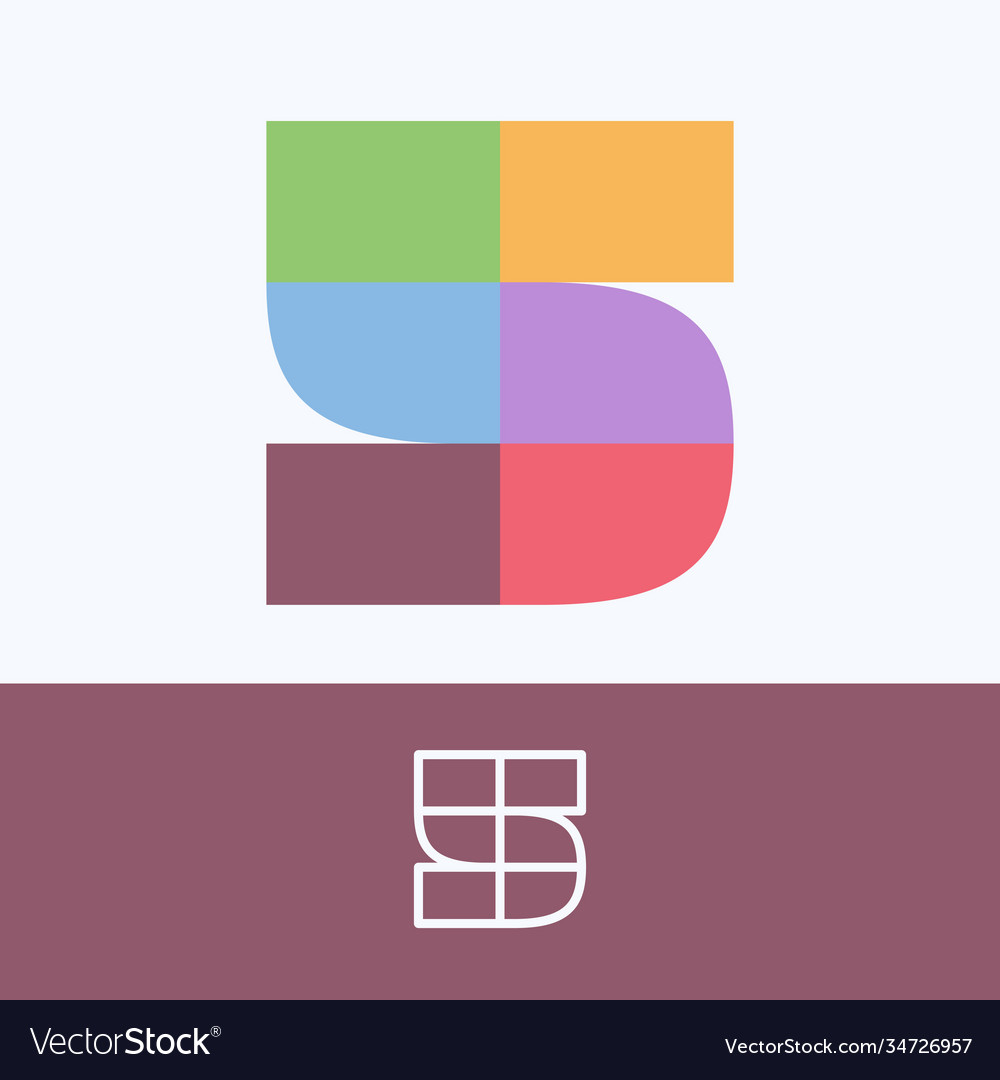 Number five logo made pattern blocks