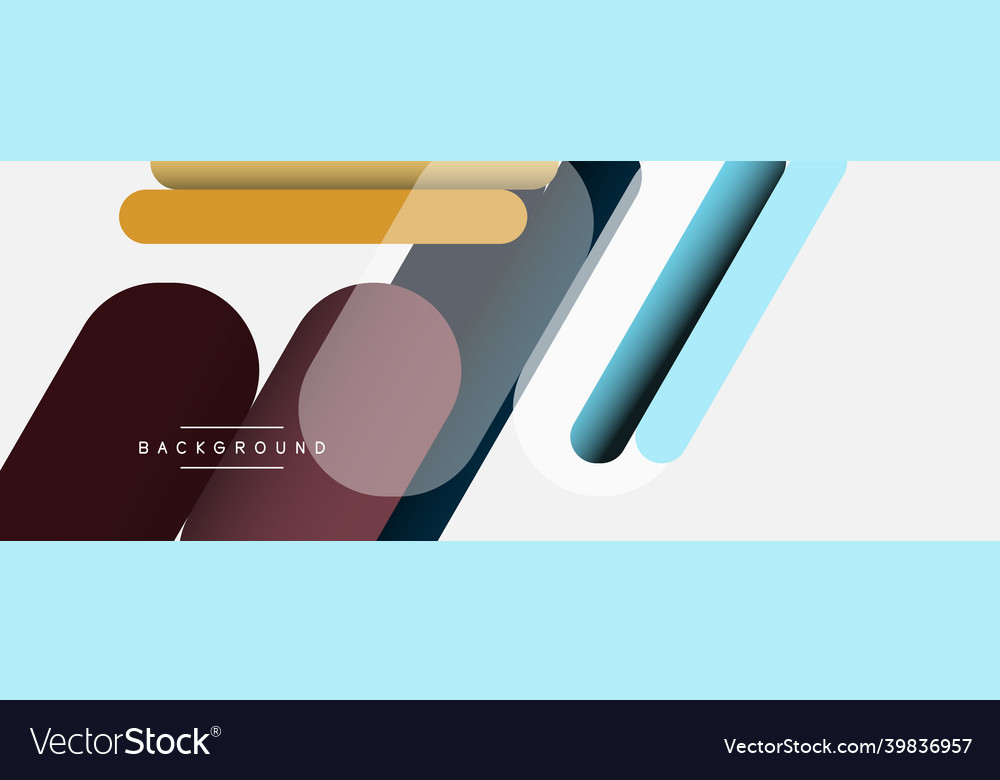 Overlapping round shapes and lines background vector image Overlapping round shapes and lines background
