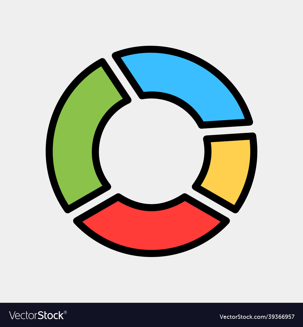 Pie chart icon in filled line style for any vector image Pie chart icon in filled line style for any