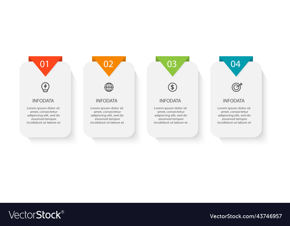 Rectangle concept for infographic with 4 steps