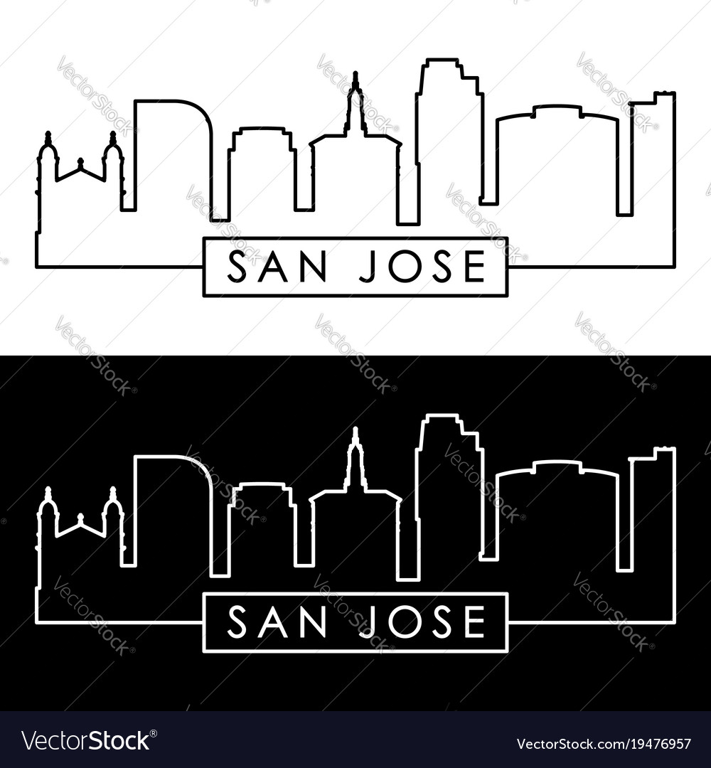 San jose skyline linear style editable file Vector Image