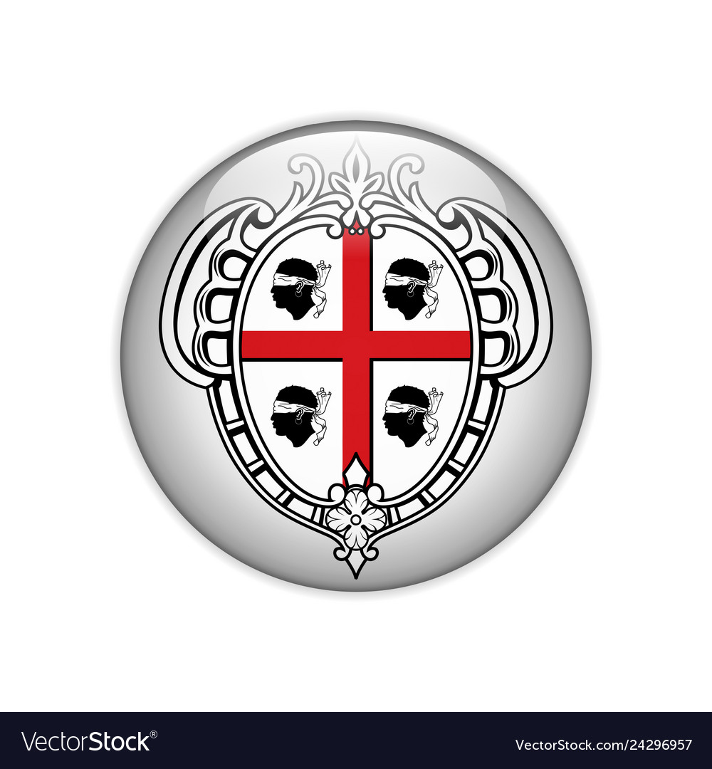 Sardinia Flag Crest Button