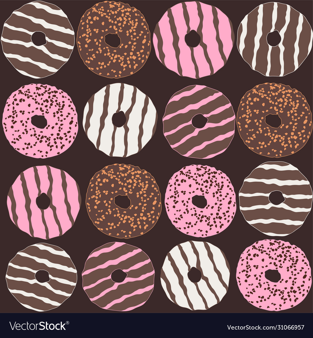 Seamless repeating pattern donuts