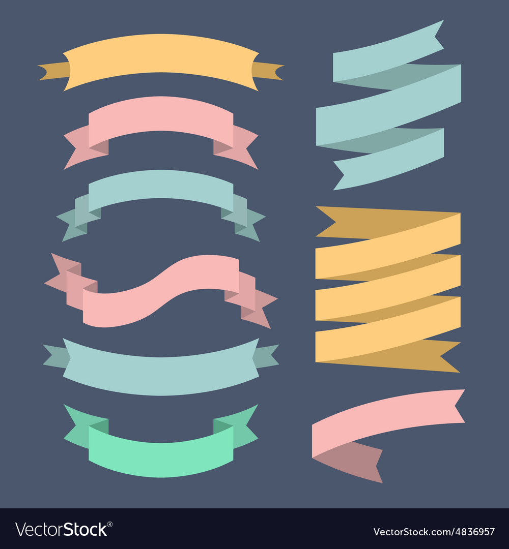 Set of ribbons and design elements
