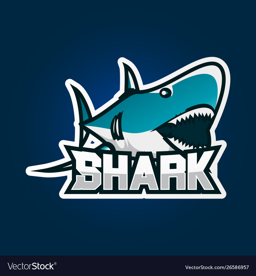 Shark esport gaming logo design gaming Royalty Free Vector