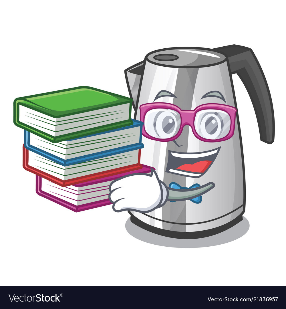 Student with book mascot cartoon household kitchen