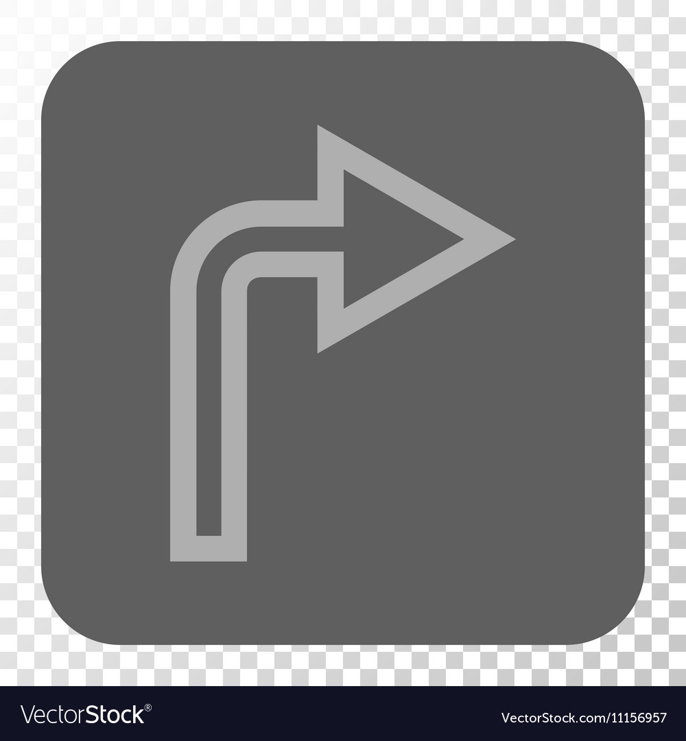 Turn right rounded square button