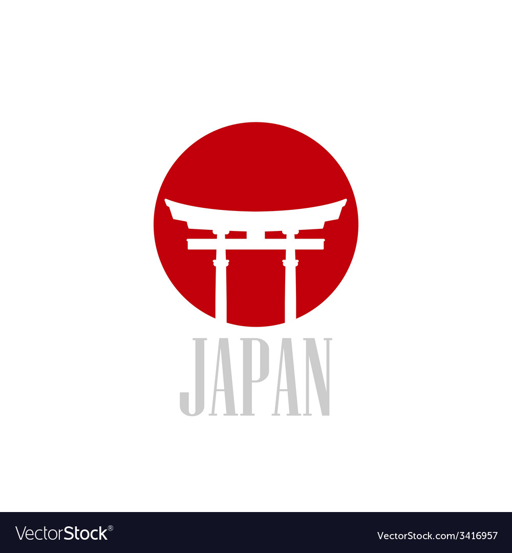 With japan gate Royalty Free Vector Image - VectorStock