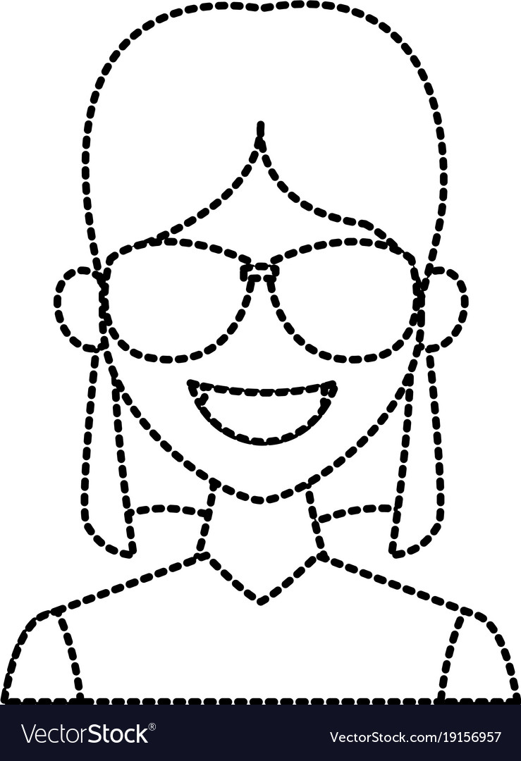 Young fashion woman with sunglasses cartoon Vector Image