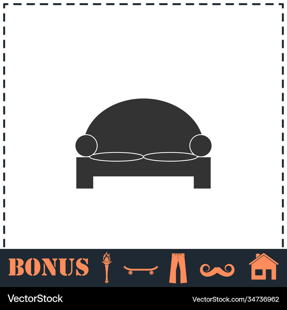 Bed icon flat Royalty Free Vector Image - VectorStock