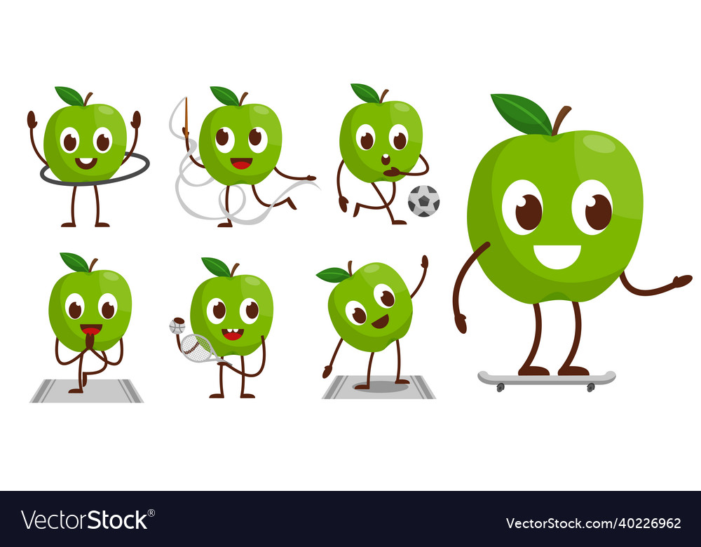 Bundle set of fruit cartoon mascot