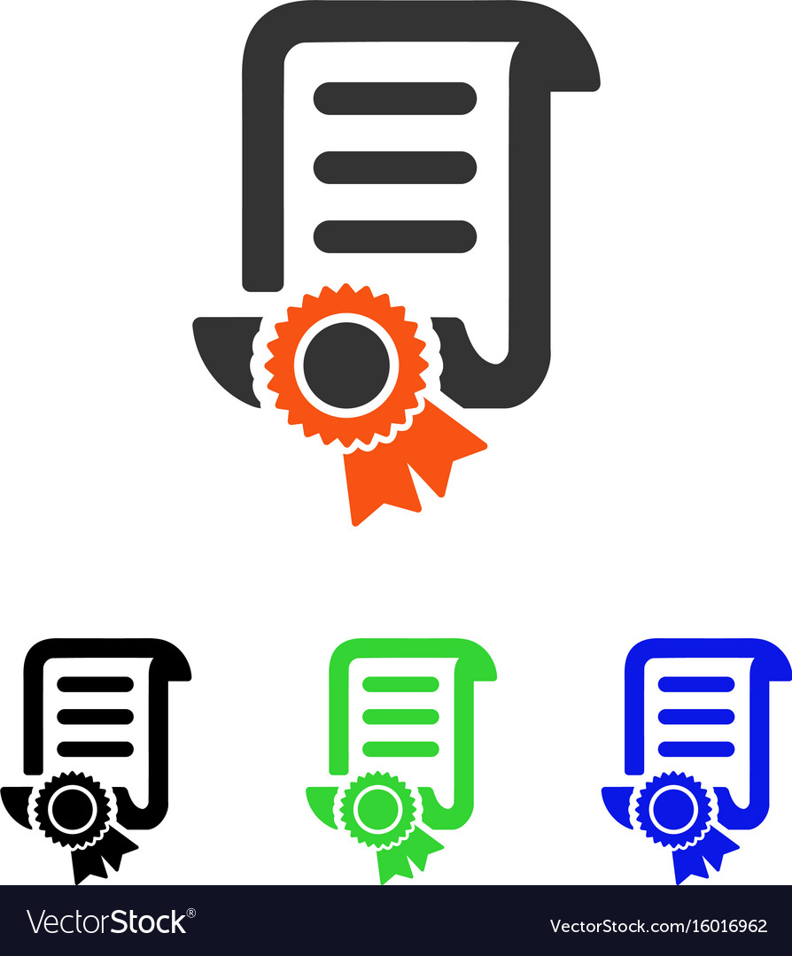 Certified scroll document flat icon