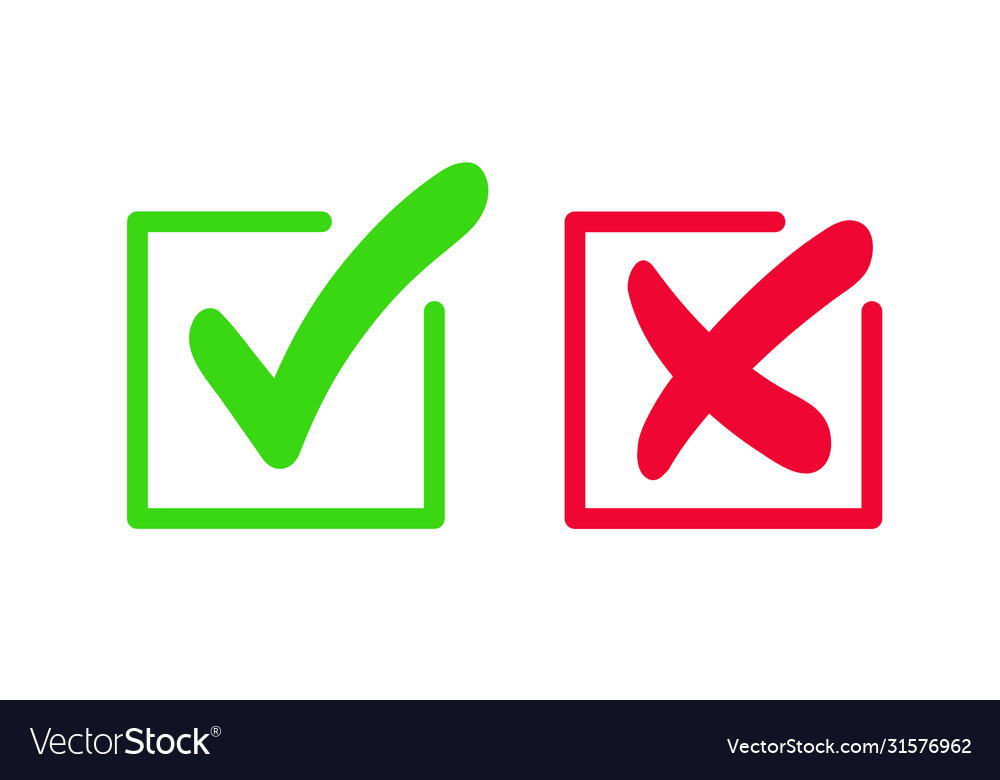 Checkmark and cross icon