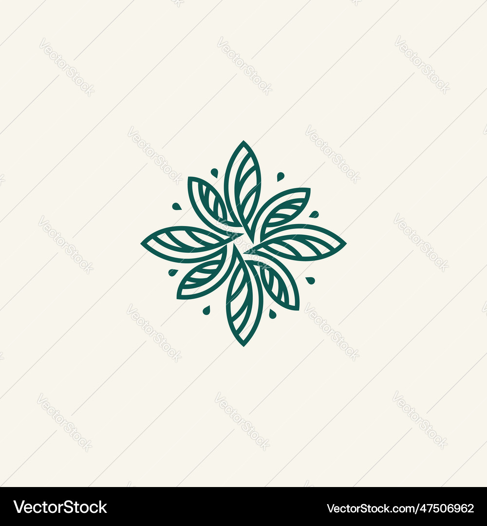 Circle leaf logo design Royalty Free Vector Image