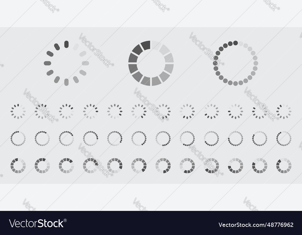 Circular loading buffering icons set