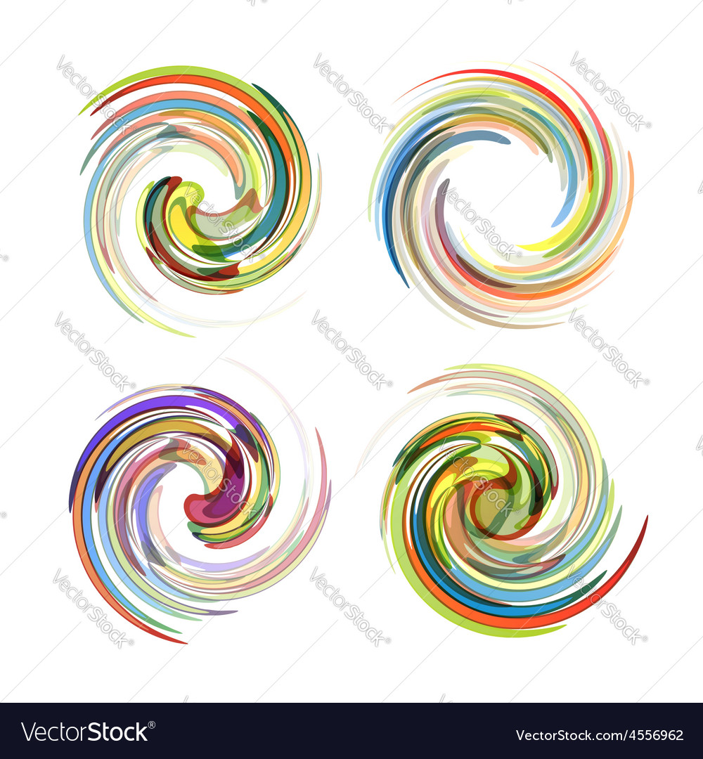 Colorful abstract icon set dynamic flow