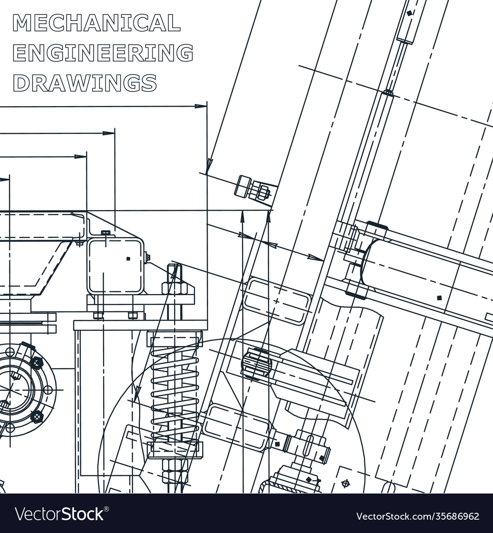 Computer aided design systems blueprint scheme Vector Image