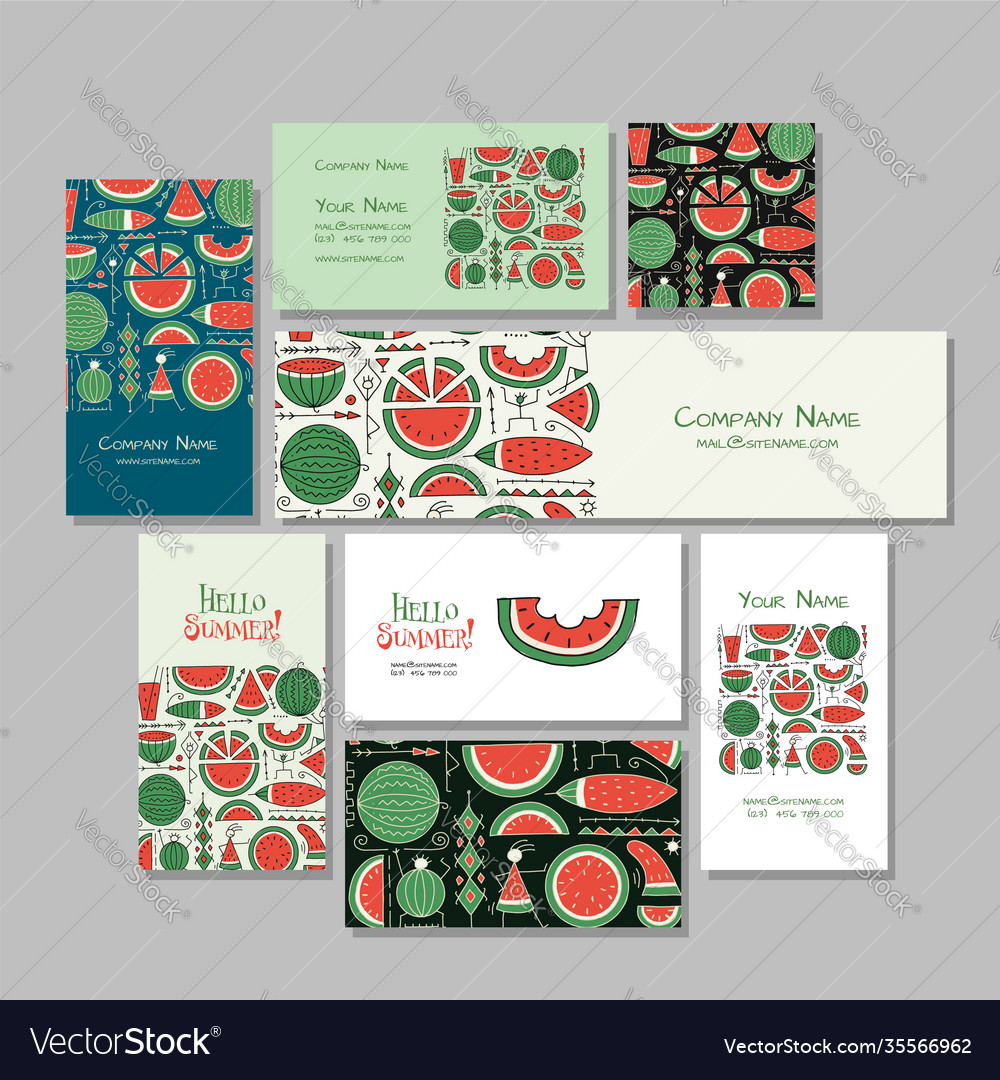 Corporate flat mock-up template watermelon