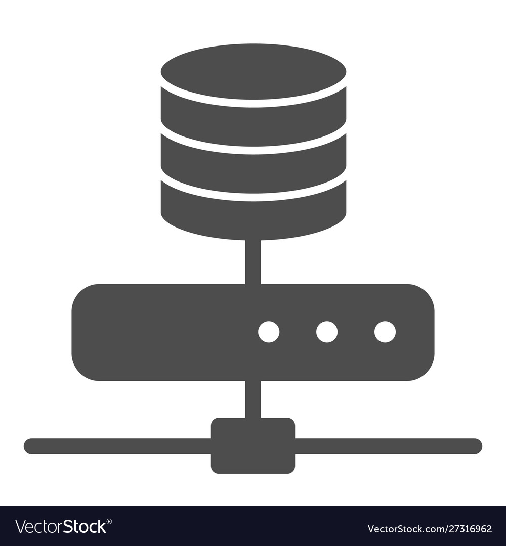 Data storage solid icon computer server vector image Data storage solid icon computer server