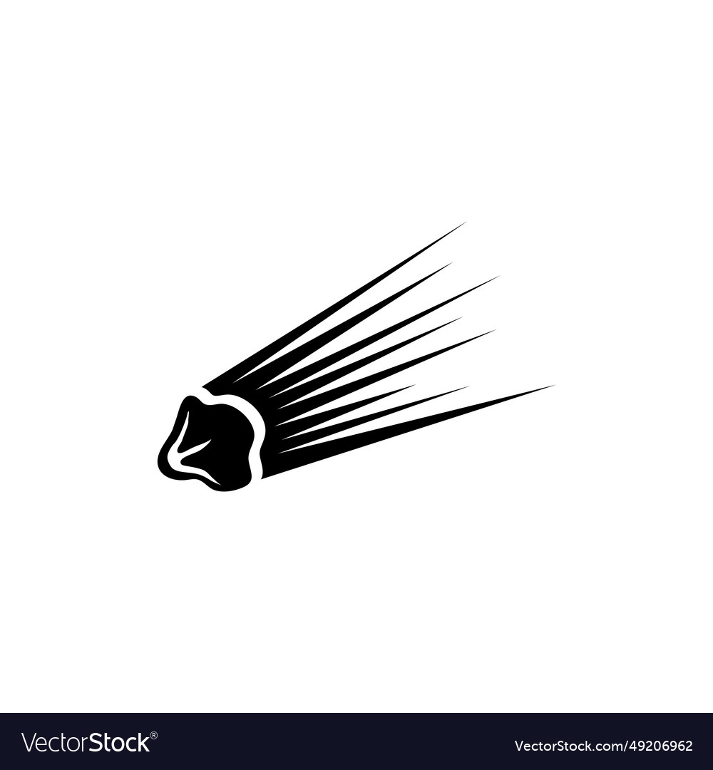 Flying comet or meteor asteroid fireball flat vector image Flying comet or meteor asteroid fireball flat