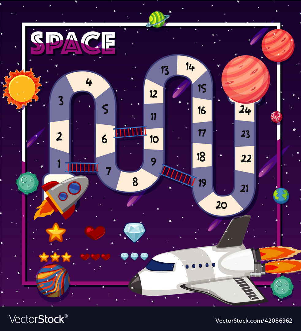 Game template with space theme background