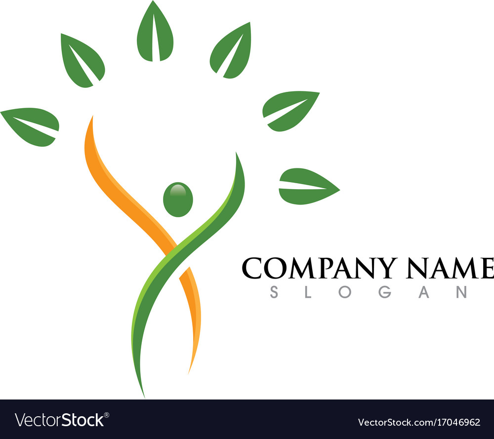 Human character logo sign health care Royalty Free Vector