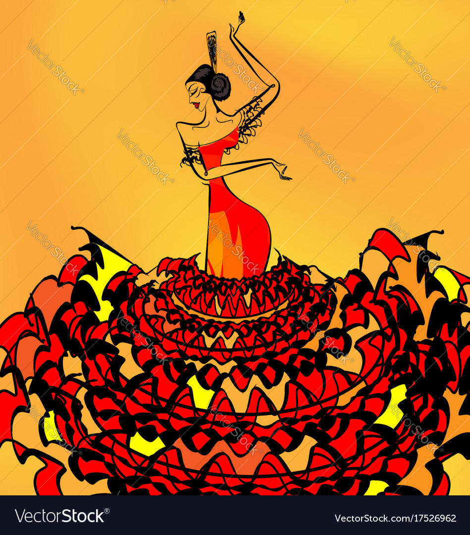 Image of flamenco dancer girl