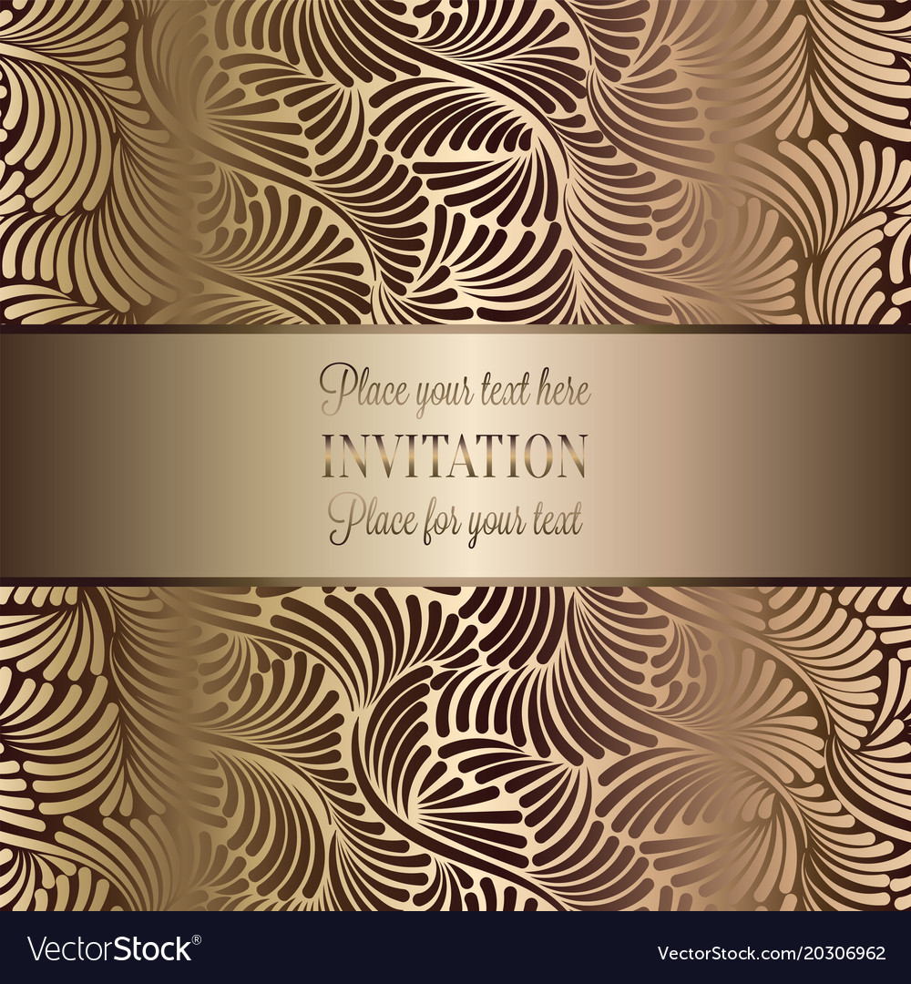 Wedding Invitation Card Vector Template For Wedding Invitation With Gold Flowers Luxury Wedding Invitation Frame Set Vector Stock Vector Illustration Of Colorful Border 138544325