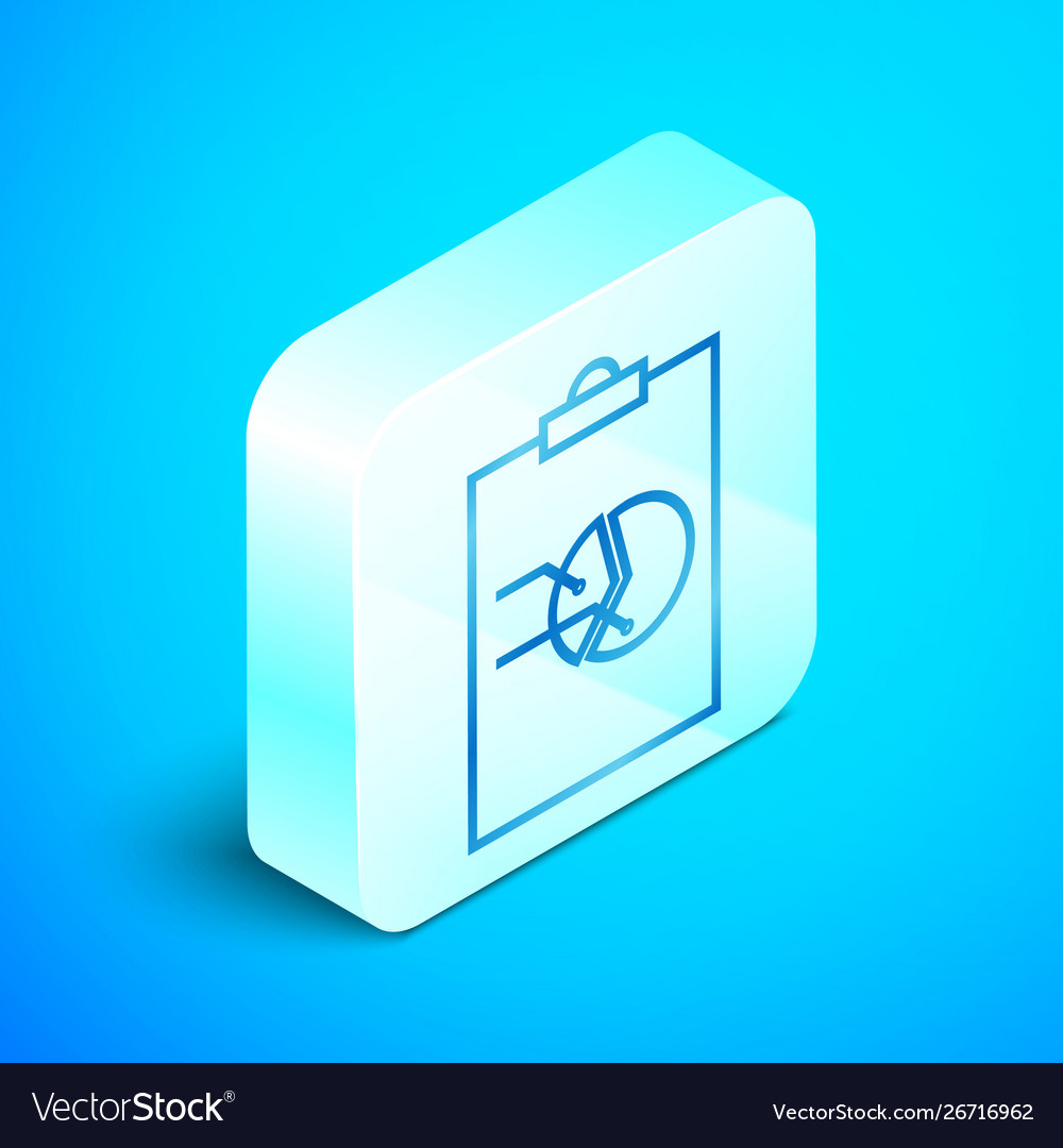 Isometric line clipboard with graph chart icon Vector Image Isometric line clipboard with graph chart icon