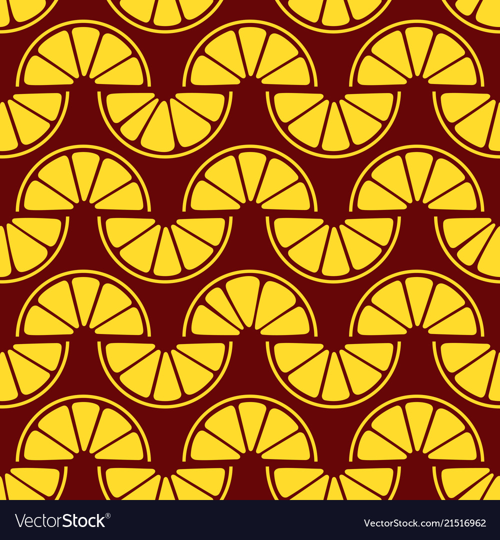 Lemon slices seamless pattern vector image Lemon slices seamless pattern