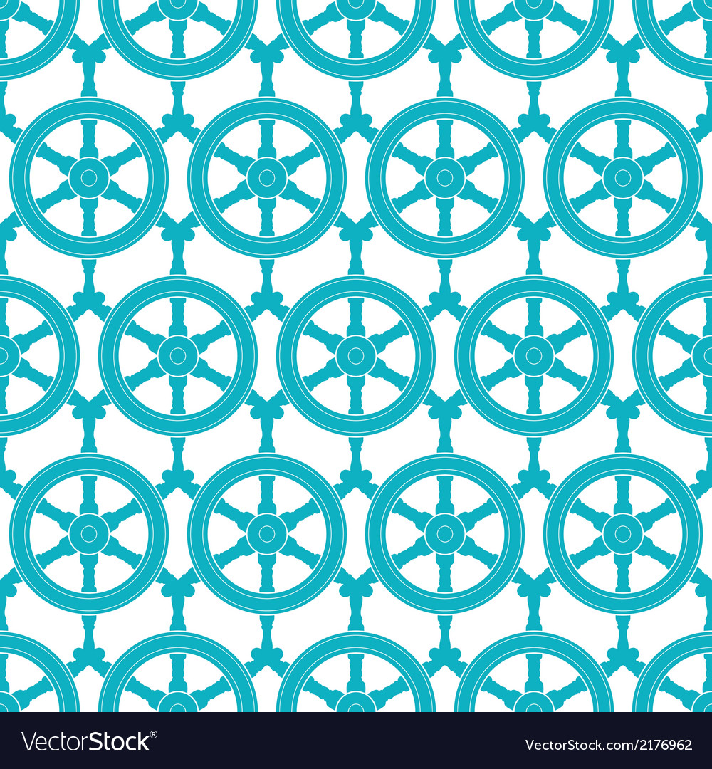 Nautical ship wheels abstract blue seamless