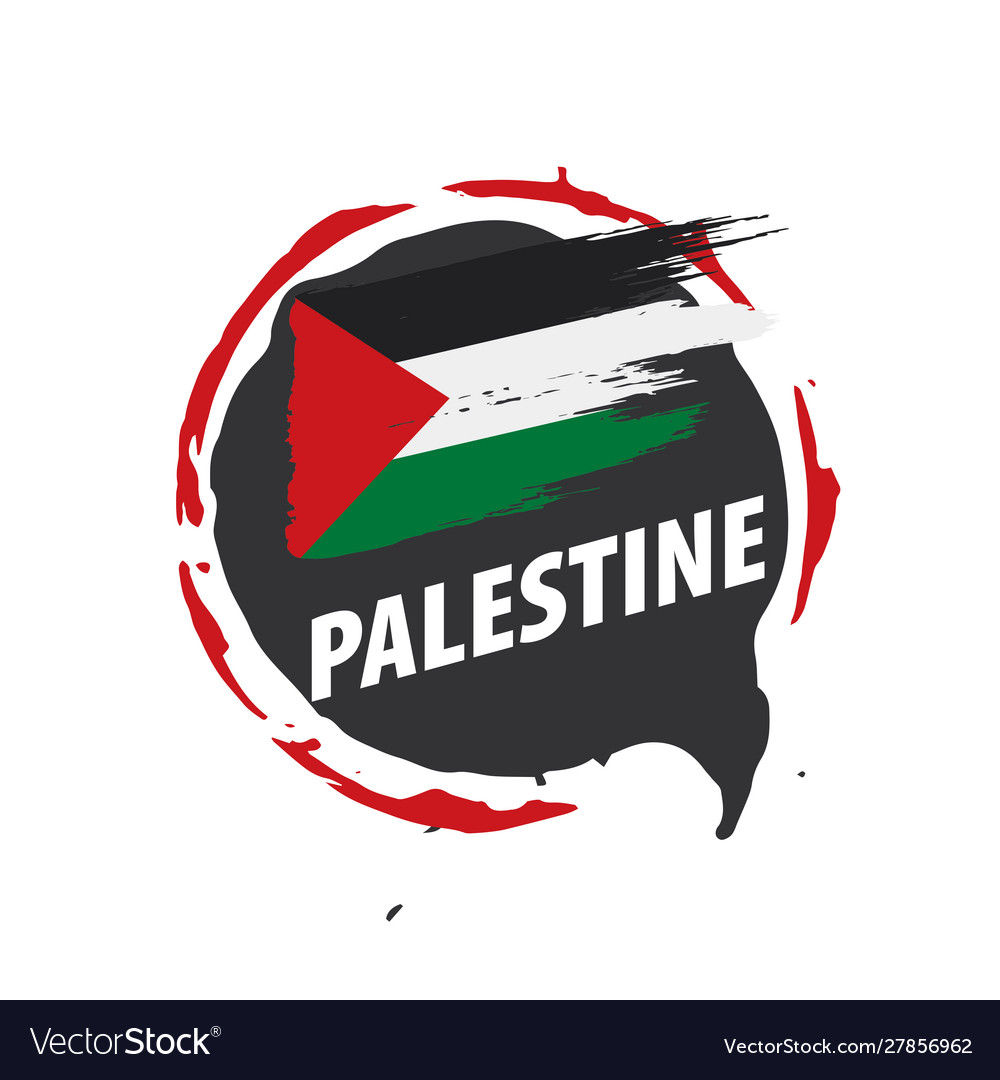 Palestine Flag On A White Royalty Free Vector Image